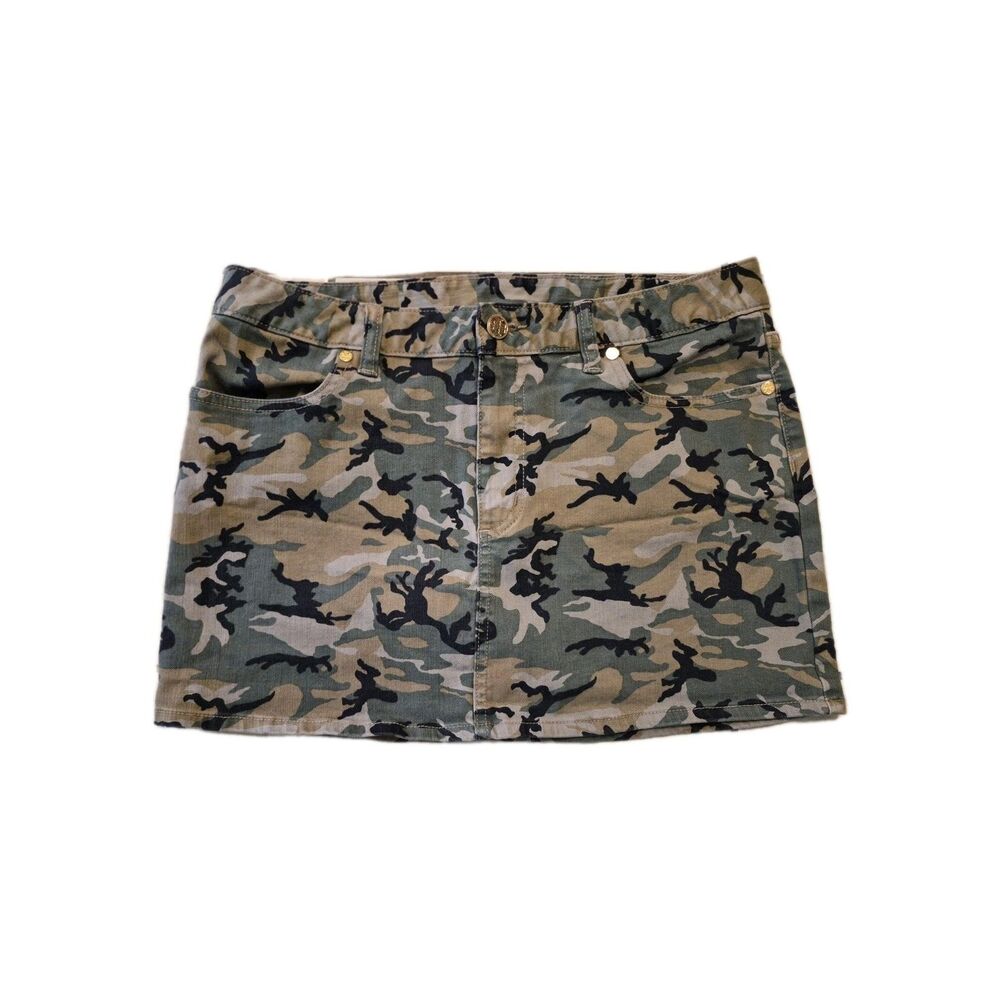 Tory Burch Size 30 Mini Skirt Camo Luxury Old Money Festival Pockets $200